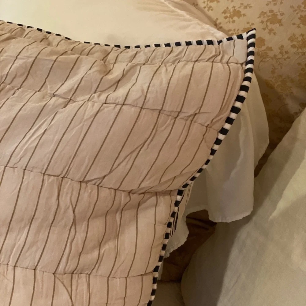 West Elm Cotton Quilted Striped Euro Sham Taupe​​​​​​​​​